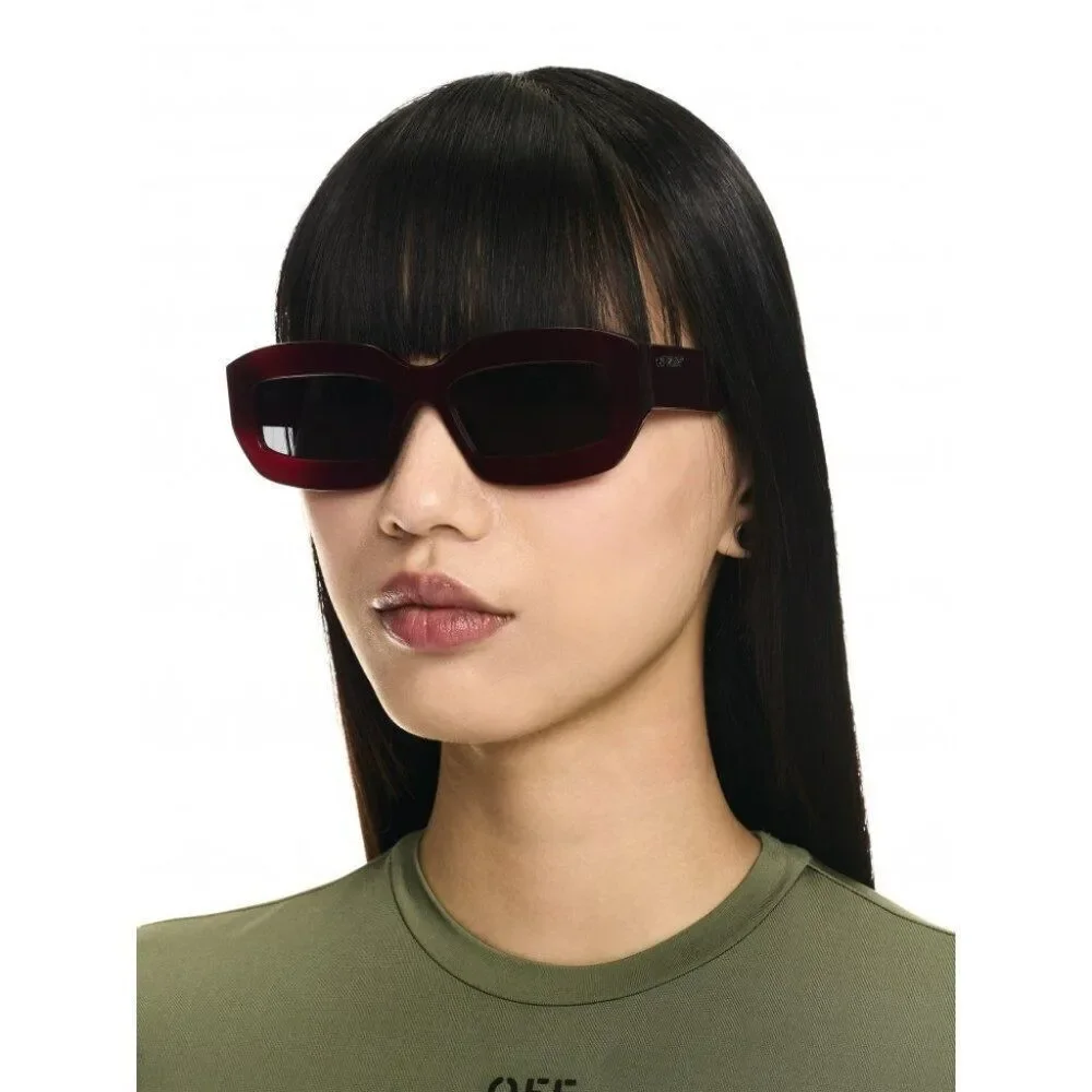 Off-White CHARLOTTE Sunglasses Burgundy Grey Rectangle OERI138 CHARLOTTE 2807